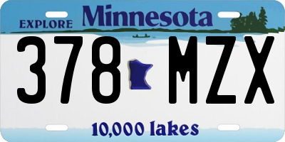 MN license plate 378MZX