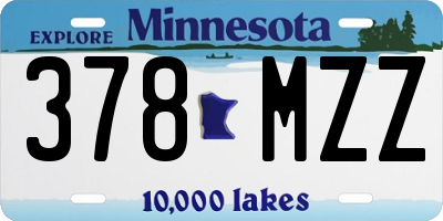 MN license plate 378MZZ