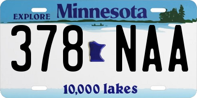 MN license plate 378NAA