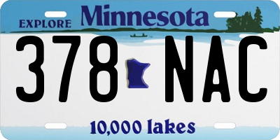 MN license plate 378NAC