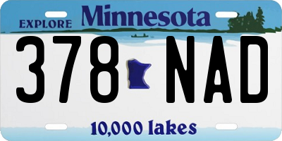 MN license plate 378NAD
