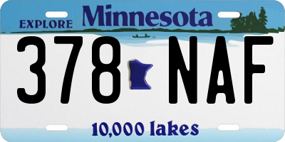 MN license plate 378NAF