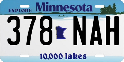 MN license plate 378NAH
