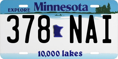 MN license plate 378NAI