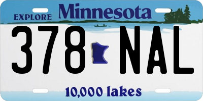 MN license plate 378NAL