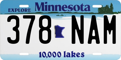 MN license plate 378NAM