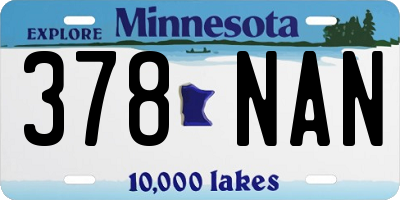 MN license plate 378NAN