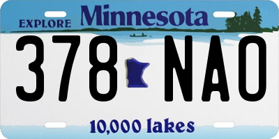 MN license plate 378NAO