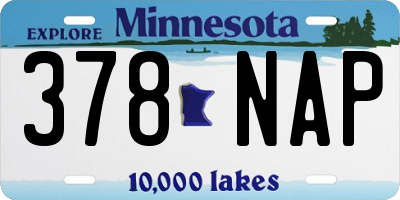 MN license plate 378NAP