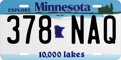 MN license plate 378NAQ