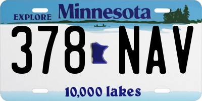 MN license plate 378NAV