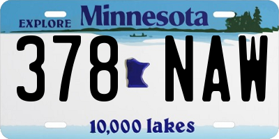MN license plate 378NAW