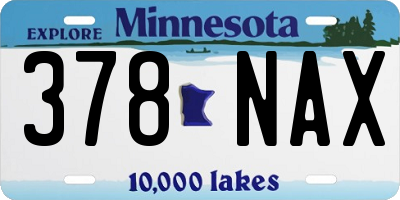 MN license plate 378NAX