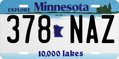 MN license plate 378NAZ