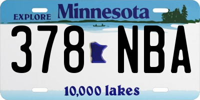 MN license plate 378NBA