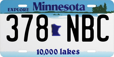 MN license plate 378NBC