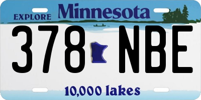 MN license plate 378NBE
