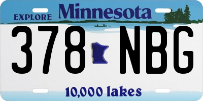 MN license plate 378NBG
