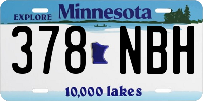 MN license plate 378NBH