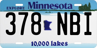 MN license plate 378NBI