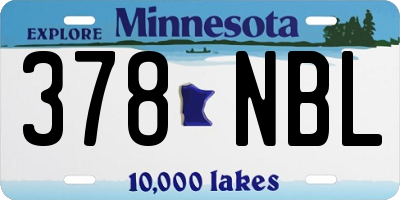 MN license plate 378NBL
