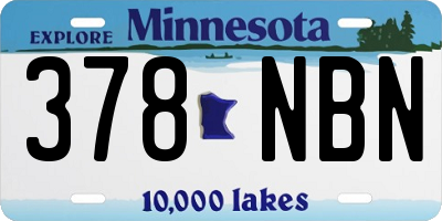 MN license plate 378NBN