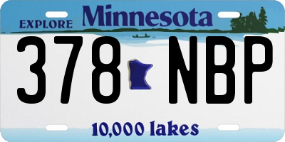 MN license plate 378NBP