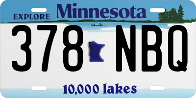 MN license plate 378NBQ