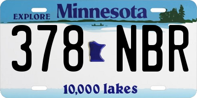 MN license plate 378NBR