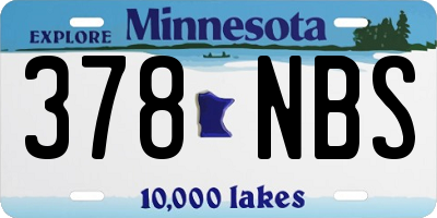 MN license plate 378NBS