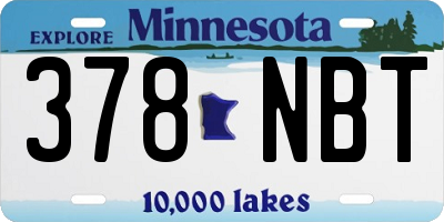 MN license plate 378NBT