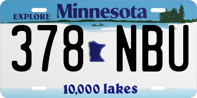 MN license plate 378NBU