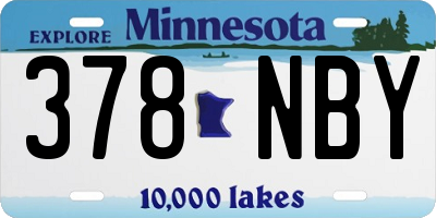 MN license plate 378NBY