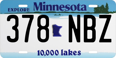 MN license plate 378NBZ