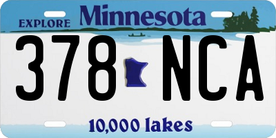MN license plate 378NCA