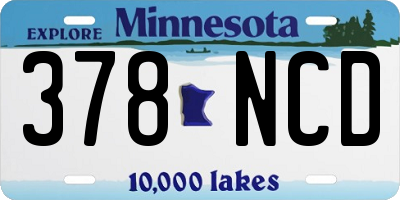 MN license plate 378NCD