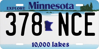MN license plate 378NCE