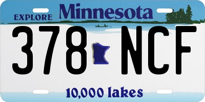 MN license plate 378NCF