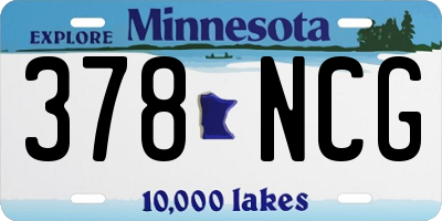 MN license plate 378NCG