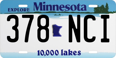 MN license plate 378NCI