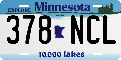 MN license plate 378NCL