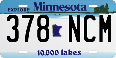 MN license plate 378NCM