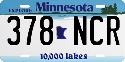 MN license plate 378NCR