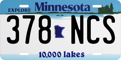 MN license plate 378NCS