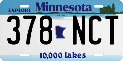 MN license plate 378NCT