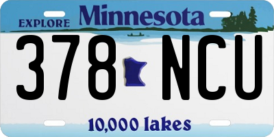 MN license plate 378NCU