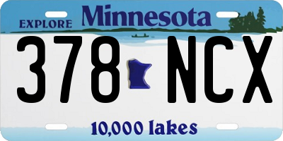MN license plate 378NCX