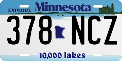 MN license plate 378NCZ