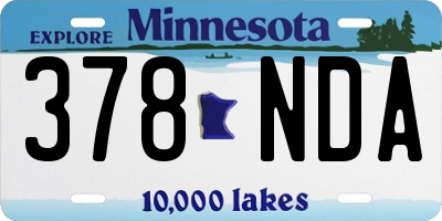 MN license plate 378NDA