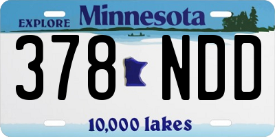 MN license plate 378NDD